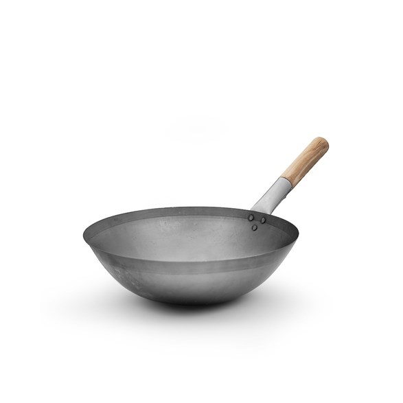 Chinese style wok w/wood handle