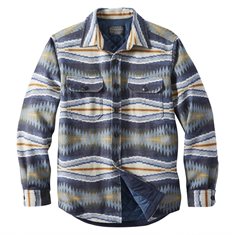 M's Jacquard Quilted Shirt Jacket - Crescent Bay
