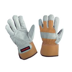 Cow split leather fitted glove